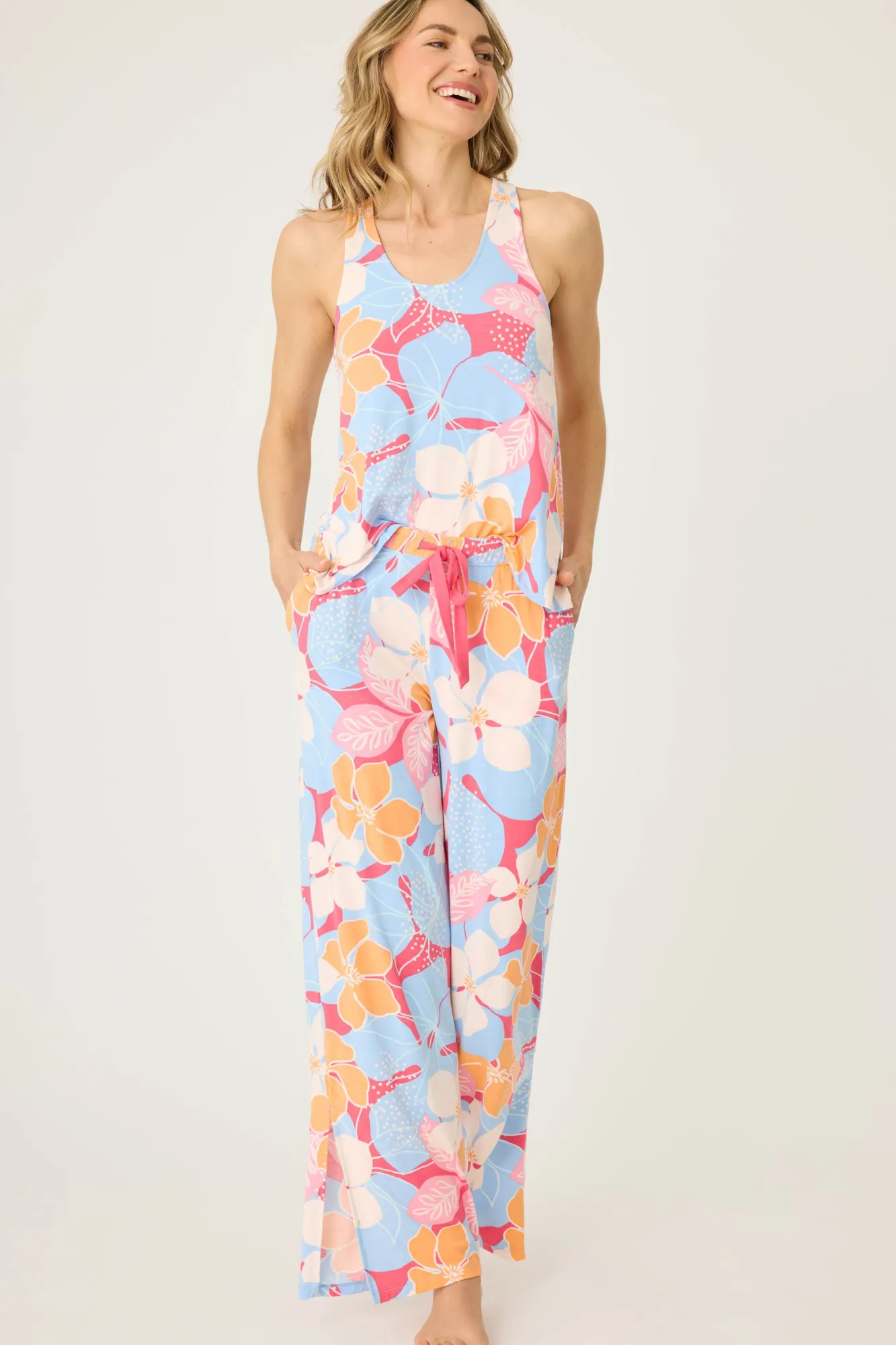 P.J. Salvage Bottoms | Florals & Botanicals>Tropical Dreams Floral Open Leg Pants
