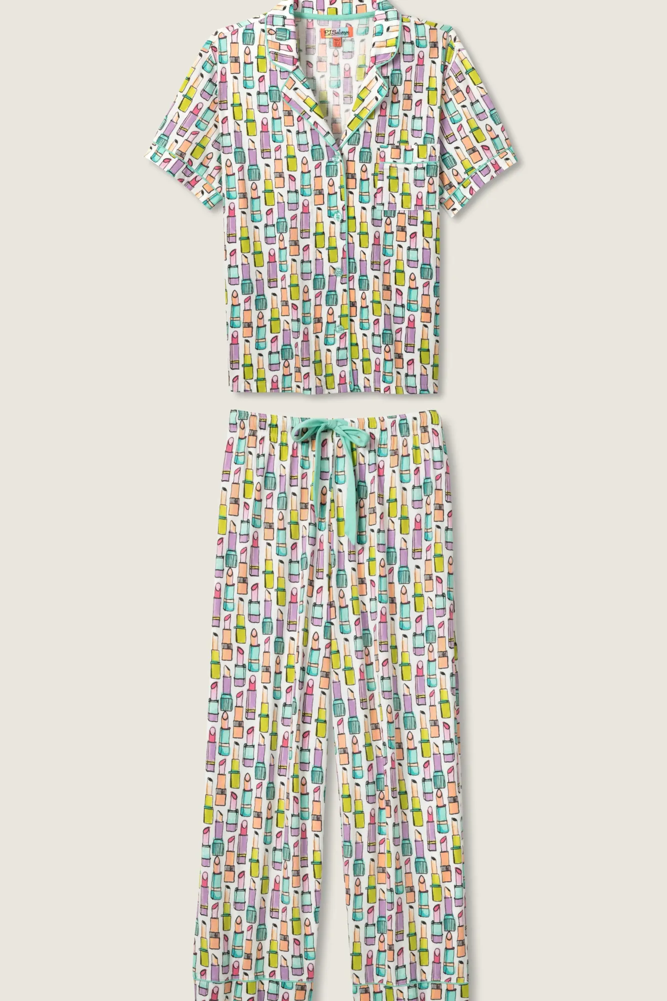 Women P.J. Salvage Pj Sets | Pj Sets>Whimsy Lipstick Cropped PJ Set