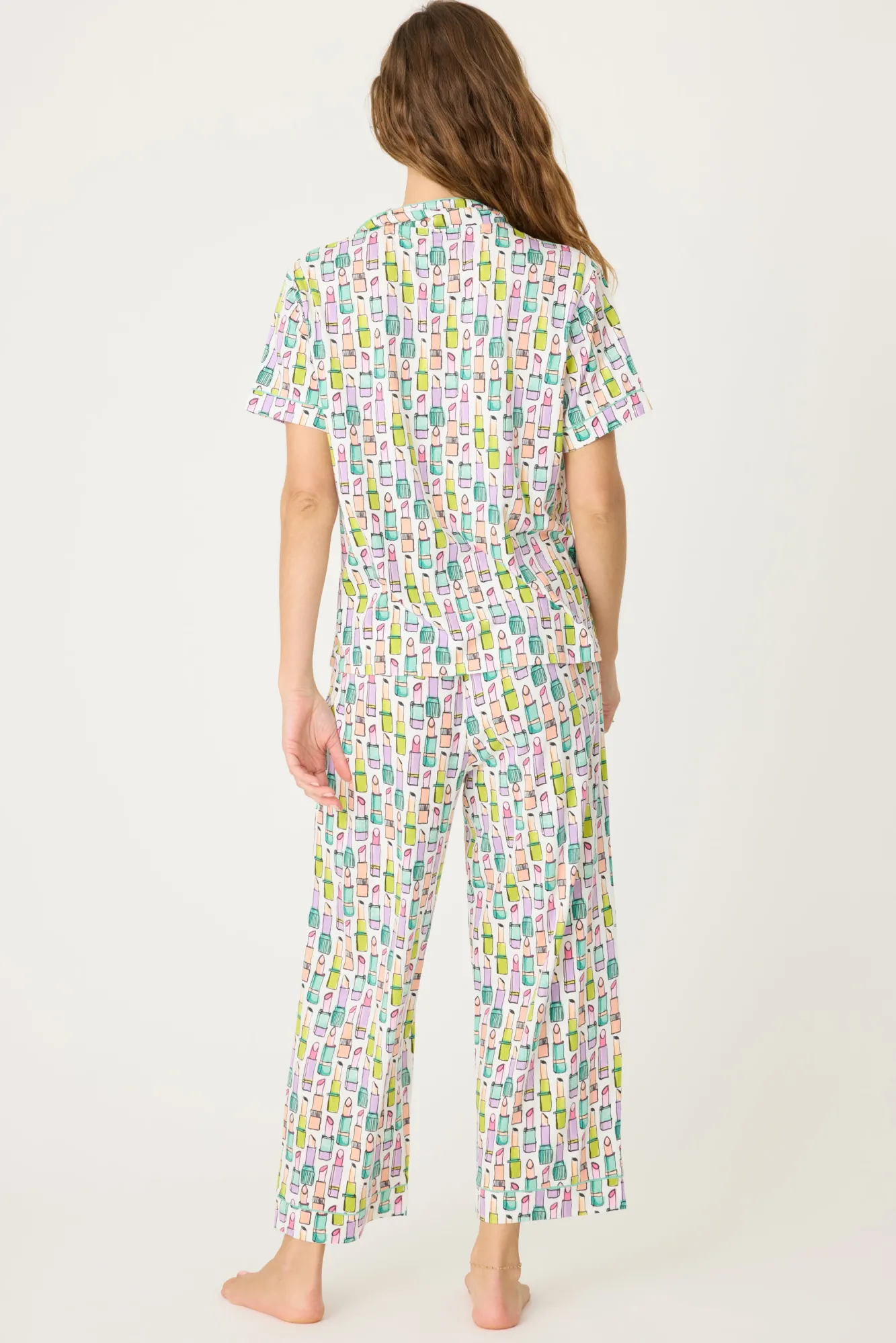 Women P.J. Salvage Pj Sets | Pj Sets>Whimsy Lipstick Cropped PJ Set